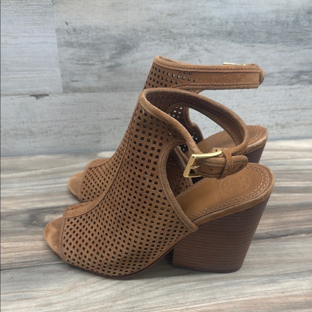 Tory Burch Women's Jessie Perforated High-Heel Booties Size 7M